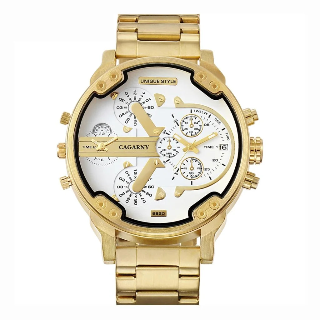 Stylish Dual Movement Men Watch with Large Dial