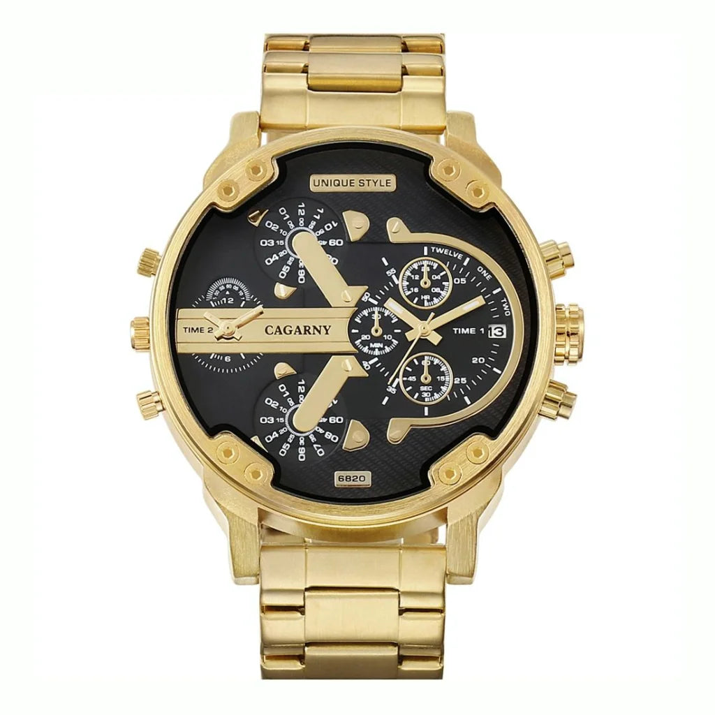 Stylish Dual Movement Men Watch with Large Dial