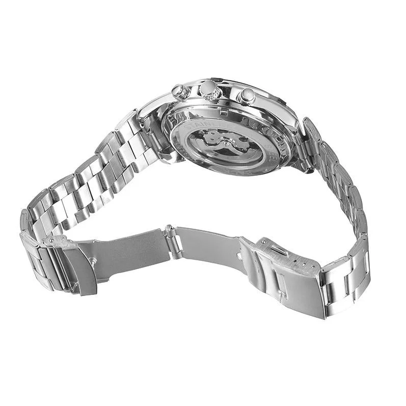 Stylish Men Automatic Mechanical Watch with Steel Band