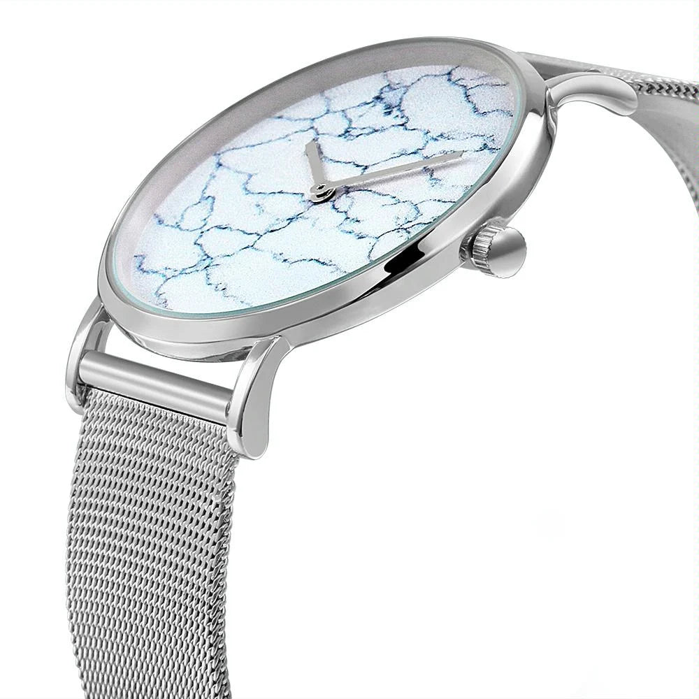 Stylish Men Quartz Watch with Stainless Steel Band - Round