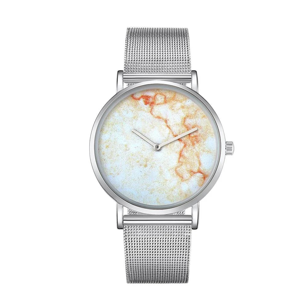 Stylish Men Quartz Watch with Stainless Steel Band - Round