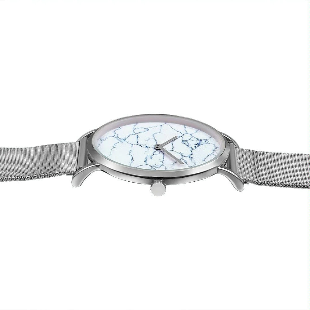 Stylish Men Quartz Watch with Stainless Steel Band - Round
