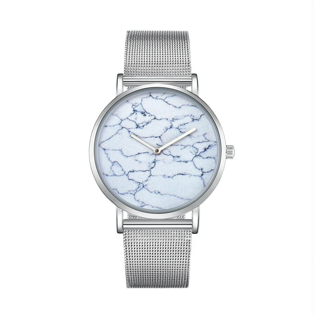 Stylish Men Quartz Watch with Stainless Steel Band - Round