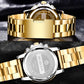 Stylish Multifunctional Men Quartz Watch with Steel Strap