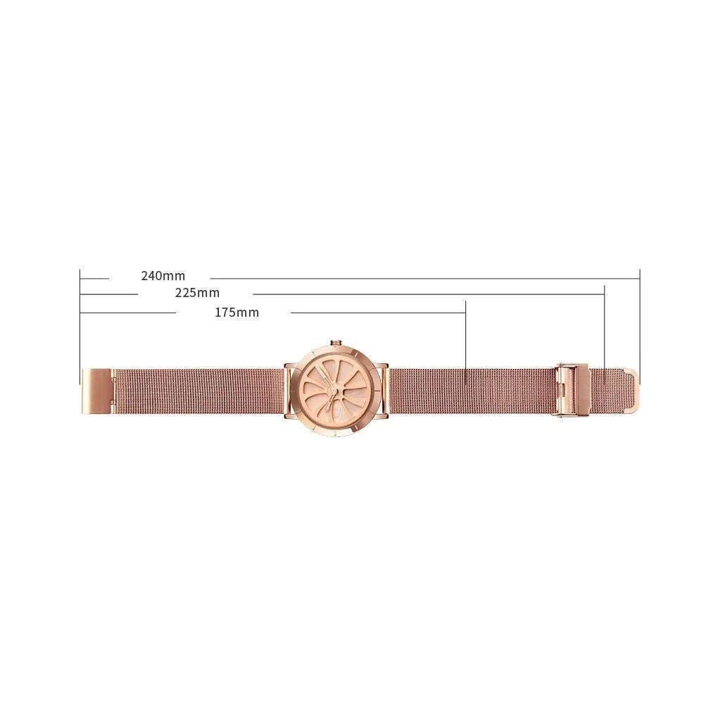 Stylish Skeleton Dial Waterproof Men Watch with Mesh Strap