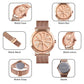Stylish Skeleton Dial Waterproof Men Watch with Mesh Strap