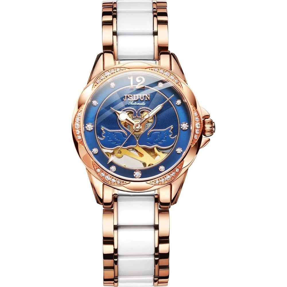 Stylish Waterproof Ceramic Mechanical Watch for Women