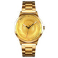 Stylish Waterproof Gold Quartz Watch for Men fashion