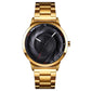 Stylish Waterproof Gold Quartz Watch for Men Golden