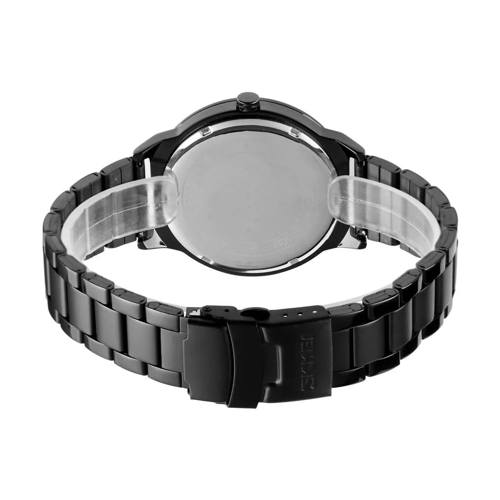 Stylish Waterproof Gold Quartz Watch for Men - Silver Blue