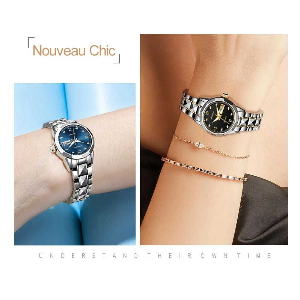 Stylish Waterproof Luminous Women Automatic Watch - 8813