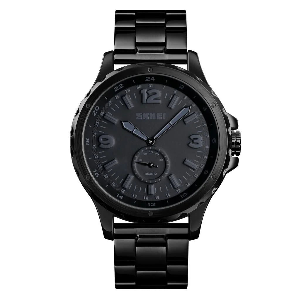 Stylish Waterproof Men Quartz Watch with Steel Band