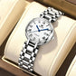 Stylish Waterproof Women Quartz Watch with Roman Dial