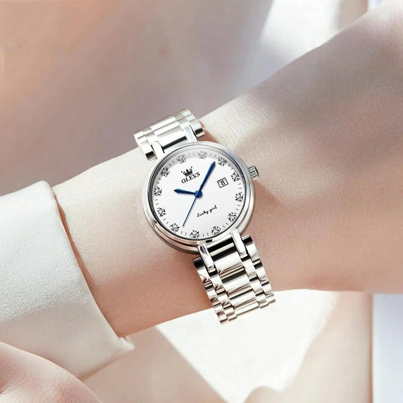 Stylish Waterproof Women Quartz Watch with Roman Dial