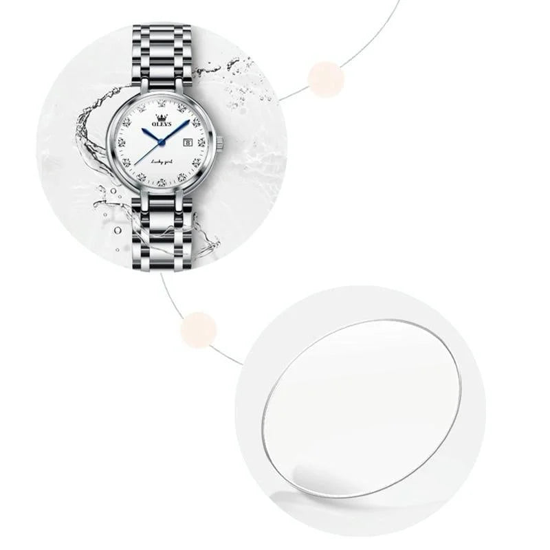 Stylish Waterproof Women Quartz Watch with Roman Dial