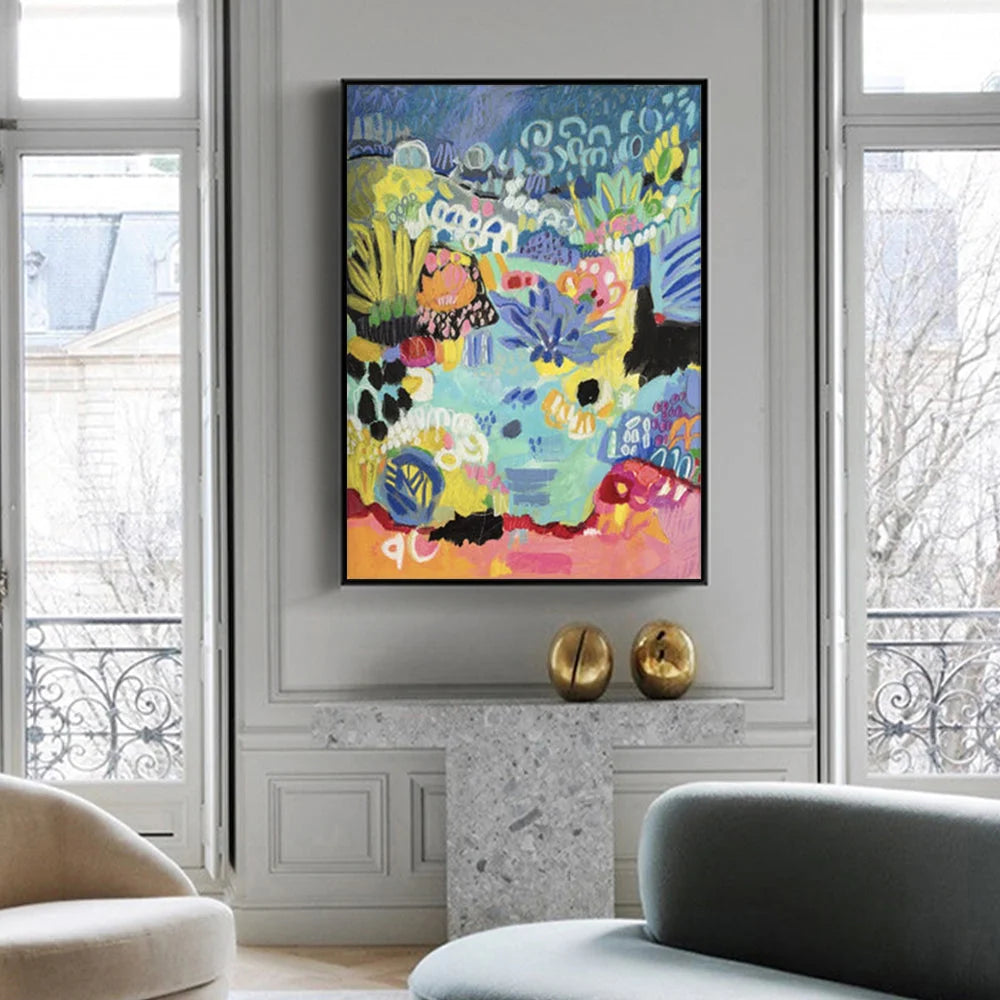 Summer Smile B Wall Art Canvas 40cmx60cm Black Frame - Home