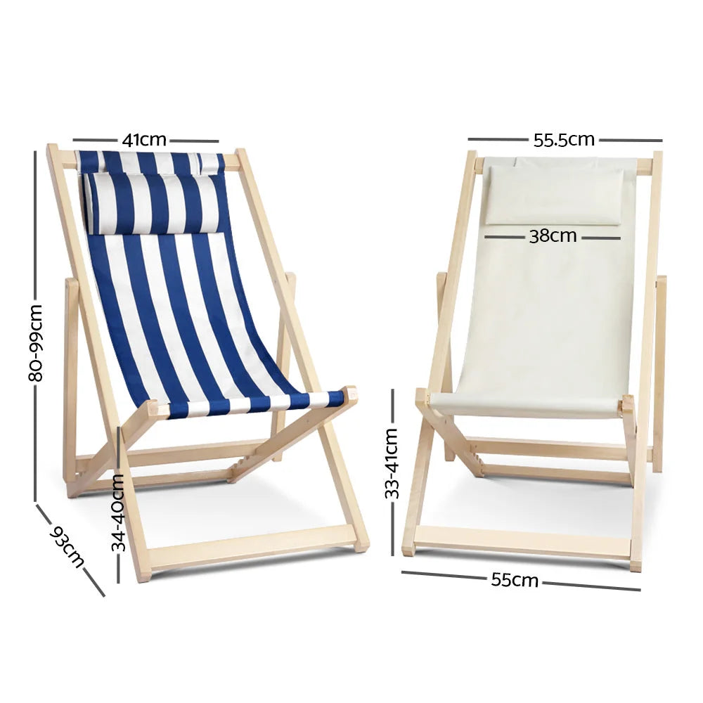 Sun Lounge Chairs Outdoor Furniture, Folding Wooden Deck Patio Beach
