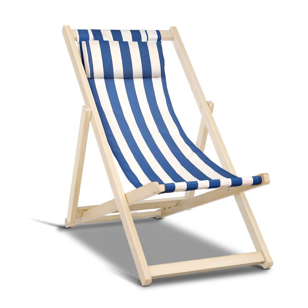 Sun Lounge Chairs Outdoor Furniture, Folding Wooden Deck Patio Beach