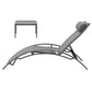 Grey steel outdoor sun lounge with outdoor lounger frame and angled backrest