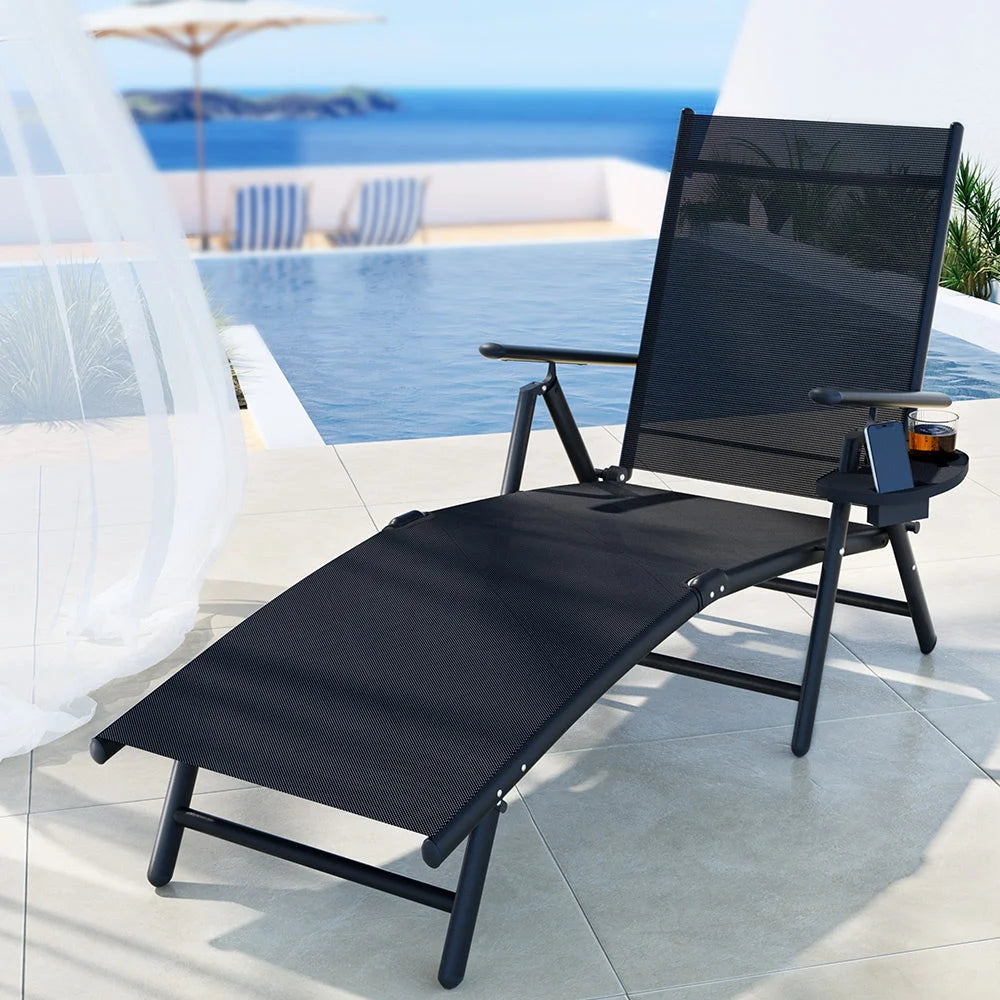 Sun Lounge Outdoor Lounger Aluminium Folding