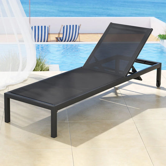 Sun Lounge Outdoor Lounger Aluminium Folding Beach Chair