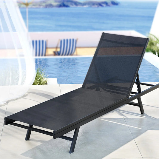 Sun Lounge Outdoor Lounger Steel Beach Chair Patio