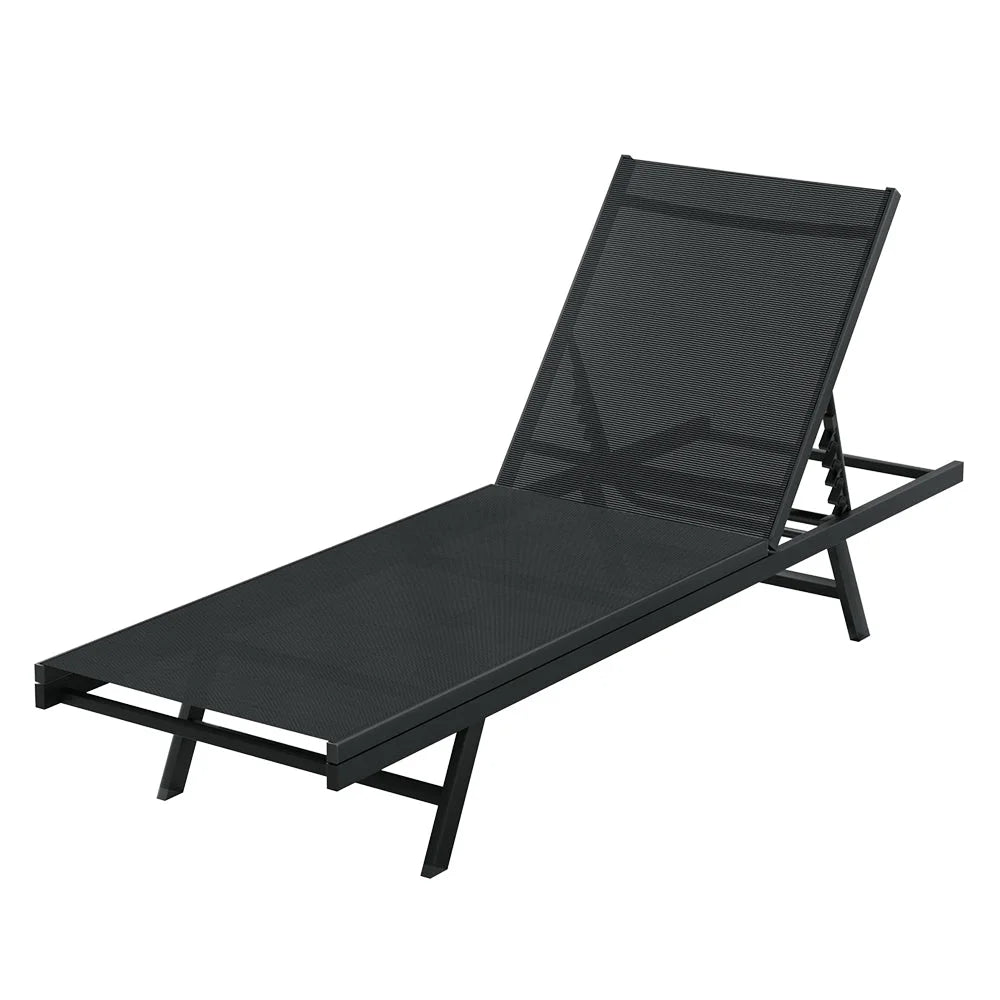 Sun Lounge Outdoor Lounger Steel Beach Chair Patio