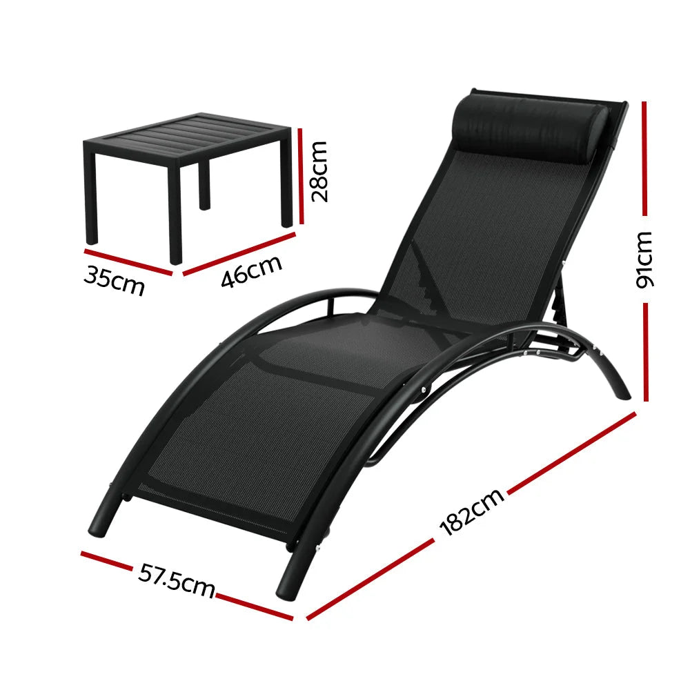 Chair with sun lounge outdoor lounger