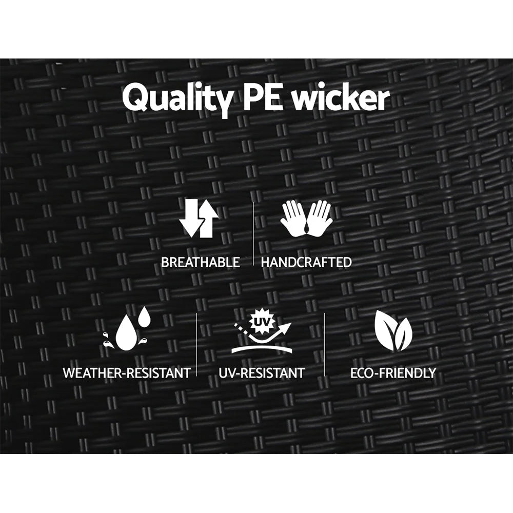 Sun lounge Recliner Chair Wicker Lounger Sofa Day Bed