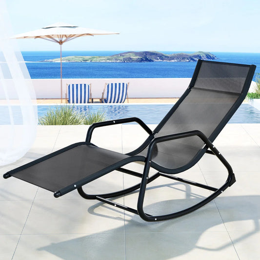 Sun Lounge Rocking Chair Outdoor Lounger Patio Furniture for Pool Garden