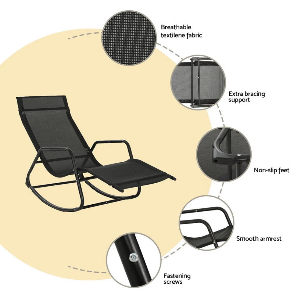 Sun Lounge Rocking Chair Outdoor Lounger Patio Furniture
