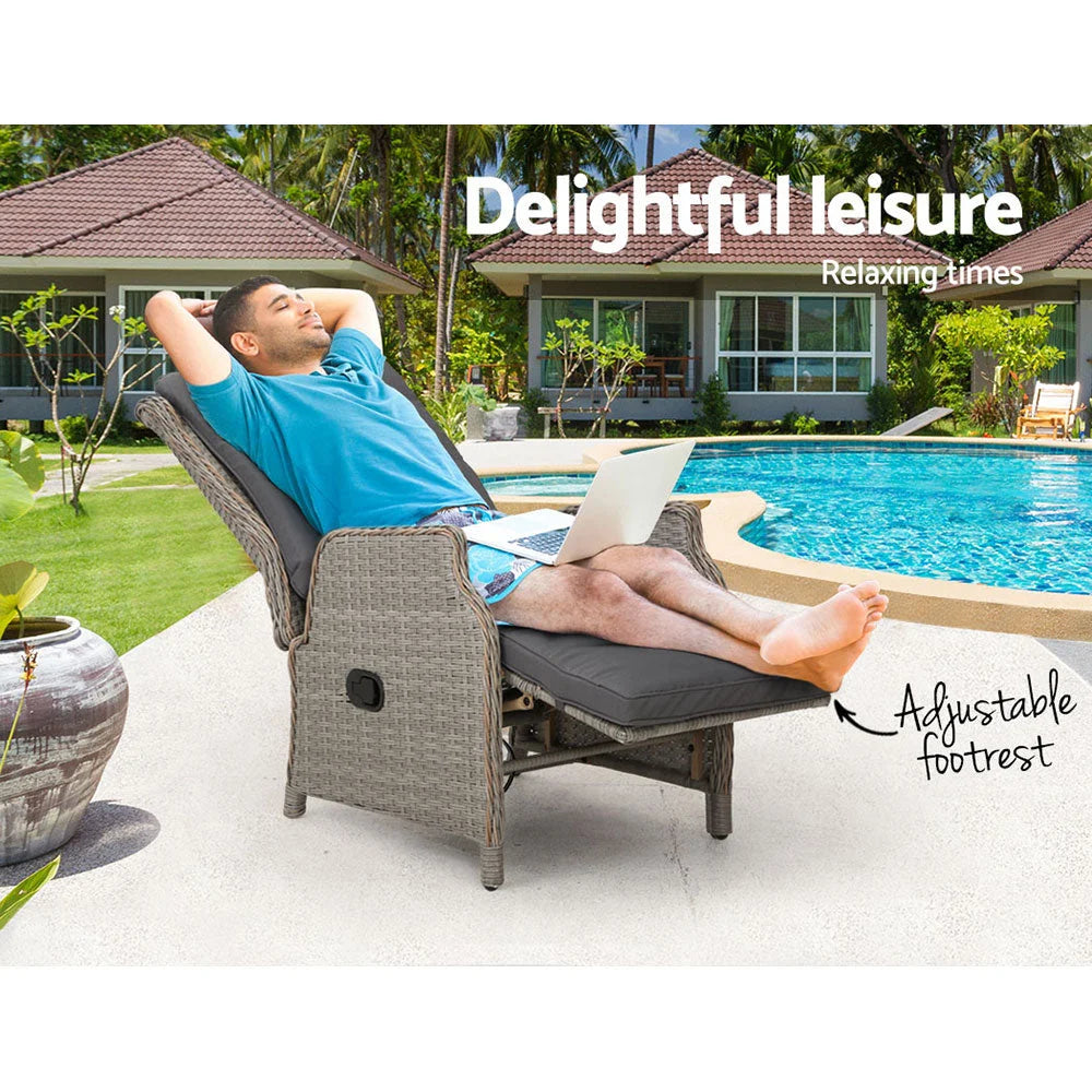 Wicker outdoor lounge setting