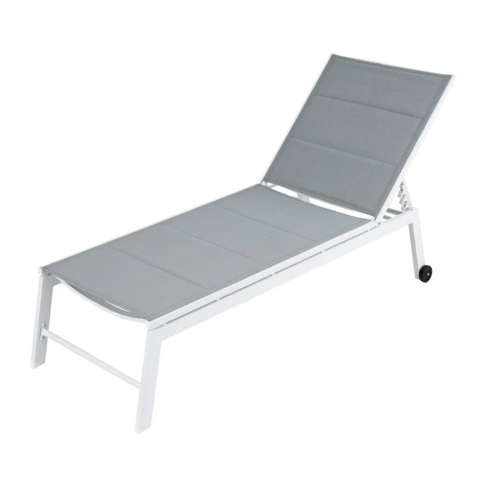 Sun Lounger Chaise Lounge with Wheels Patio Furniture