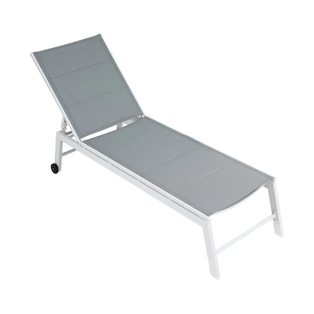 Sun Lounger Chaise Lounge with Wheels Patio Furniture