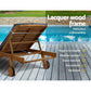 Sun Lounger Wicker Lounge Day Bed with Wheels for Patio