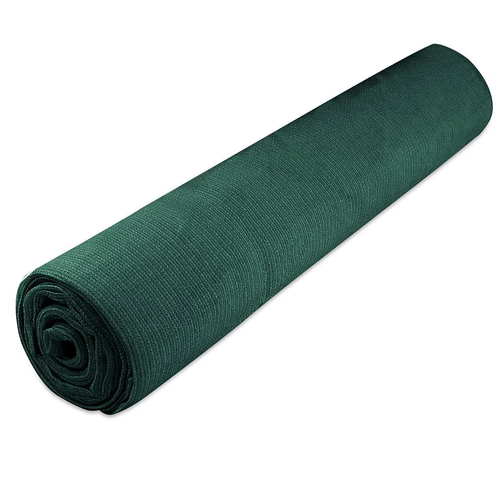 Green mesh 30m shade sail with fabric texture and stitched trim