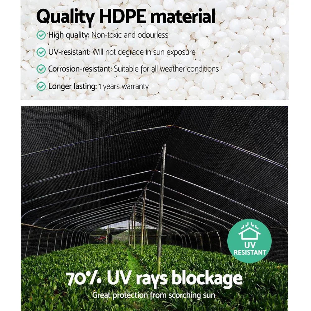 Sun Shade Cloth 70% 1.83×50m Black Mesh Outdoor - Shading