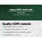 Green mesh 83x20m shade sail with textile finish and neat seams