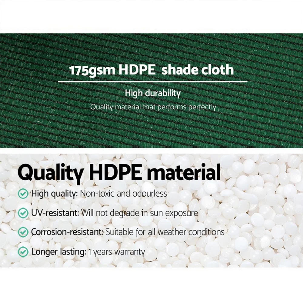 Green mesh 83x20m shade sail with textile finish and neat seams
