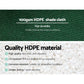 Green mesh 83x50m shade sail with woven surface and bound edging