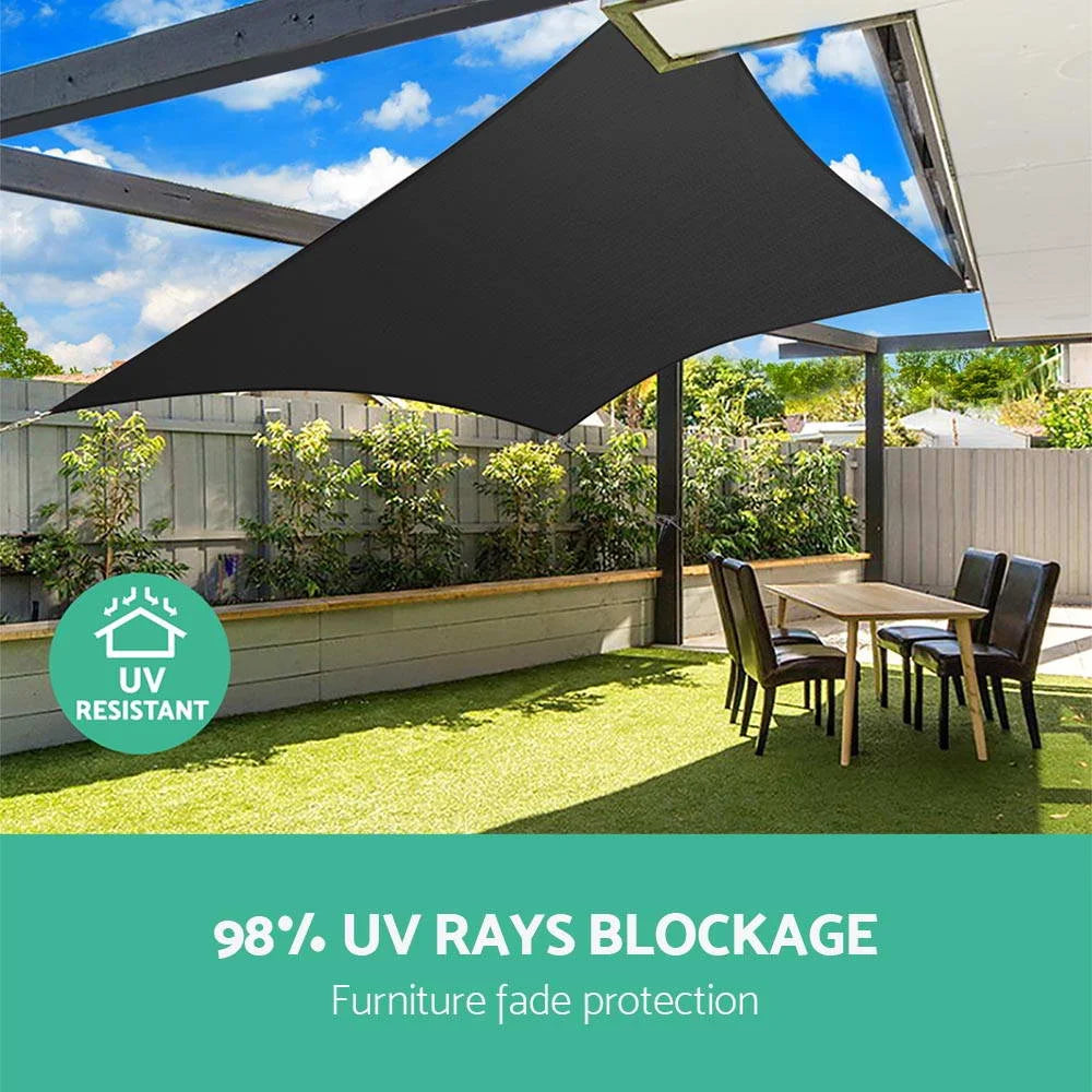 Sun shade sail with side edge stitching and layered fabric