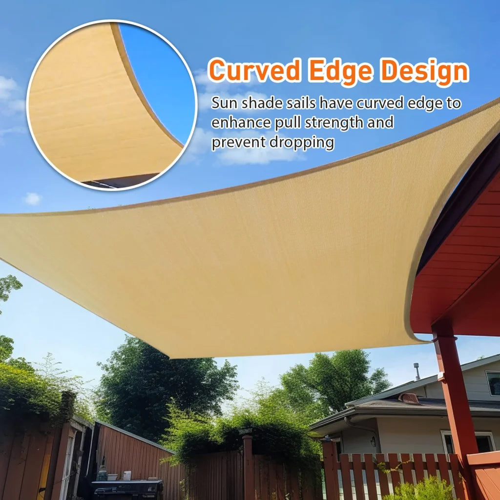 Sun Shade Sail Rectangle 3m x 5m for Patios Outdoor Canopy