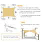 Sun Shade Sail Rectangle 3m x 5m for Patios Outdoor Canopy