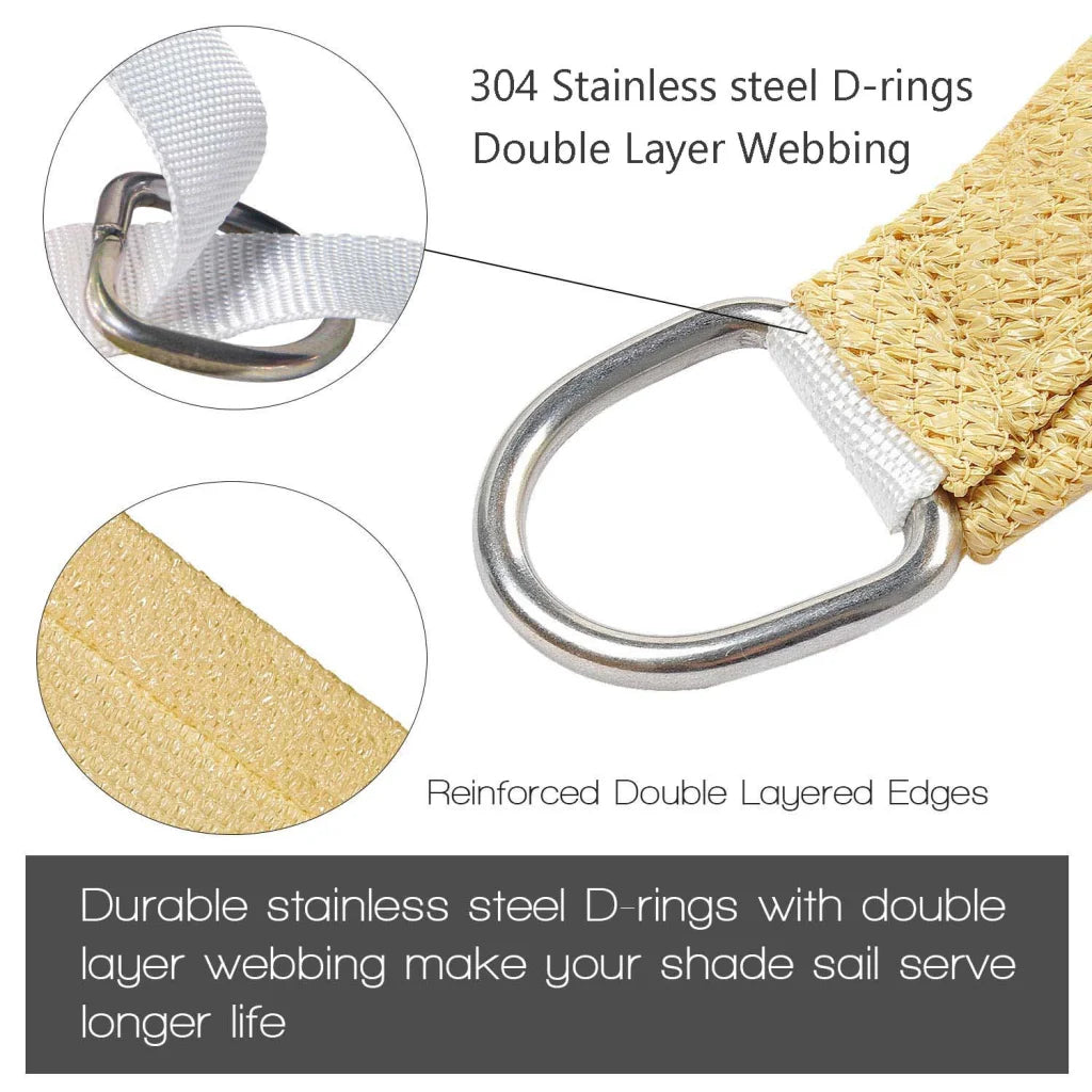 Sun Shade Sail Rectangle 3m x 5m for Patios Outdoor Canopy