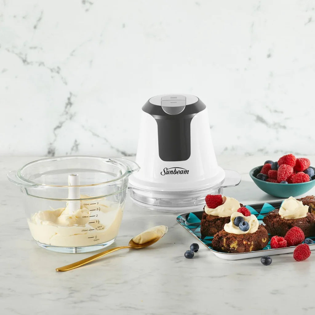 Sunbeam Mini Glass MultiChopper Food Processor white appliances kitchen