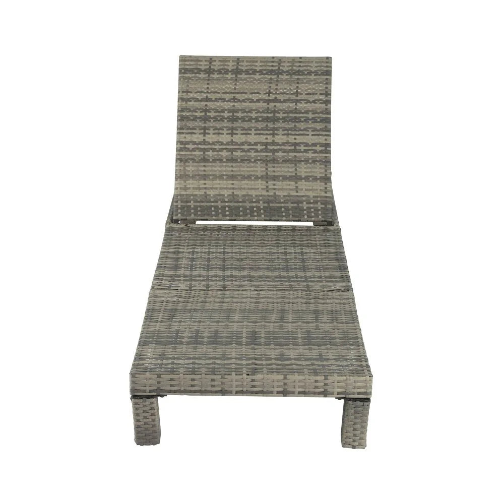 Sunbed Grey Rattan with Adjustable Recline - Furniture