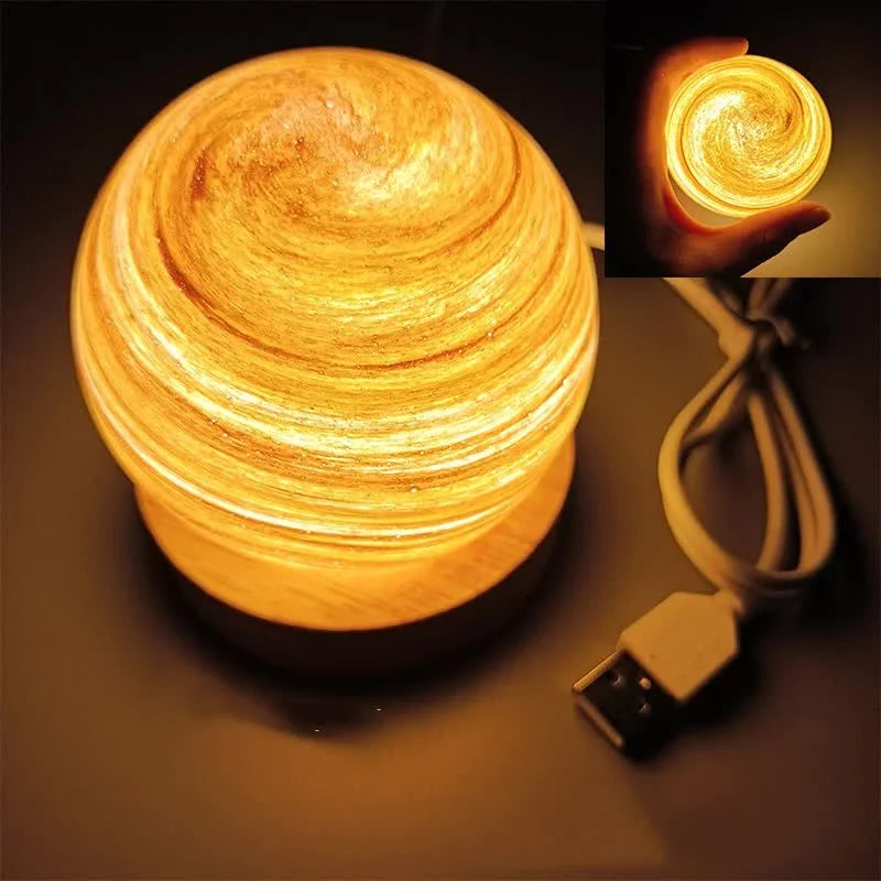 Sunset LED Planet Night Light with Wooden Base USB