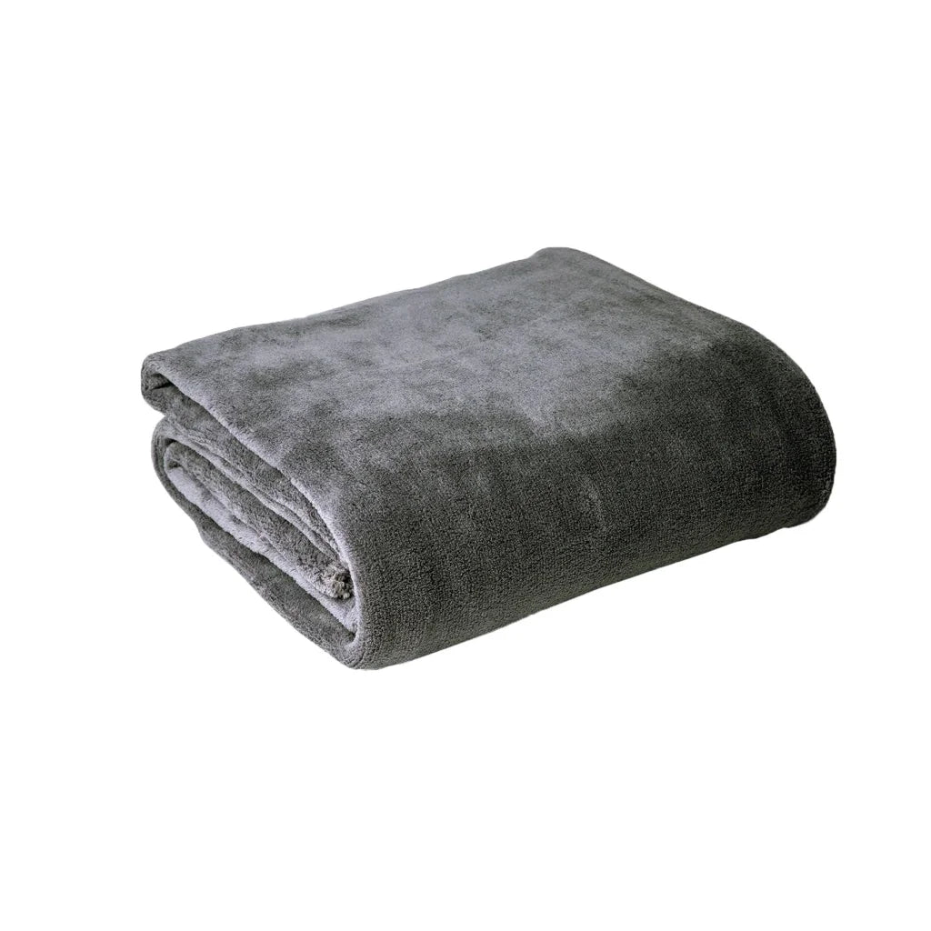 Super Soft Coral Fleece Blanket Single Grey - Hotel Living
