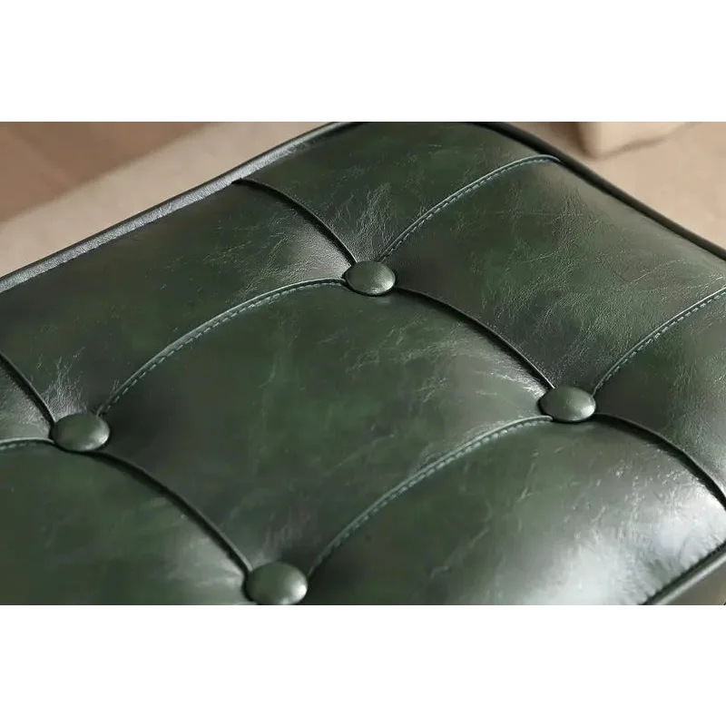 Super Soft Faux Leather Upholstered Seat - Green Black