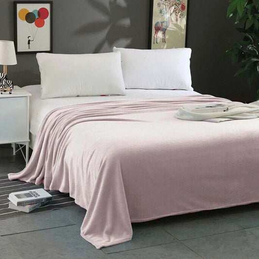 Super Soft Micro Flannel Plush Blanket Queen 220 x 240cm